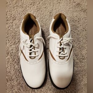Footjoy Women's Golf Shoes White with Brown Accents